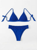 Conjunto de bikini unicolor con fruncido - ArmasStyle