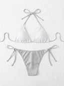 Conjunto de bikini unicolor metalizado - ArmasStyle