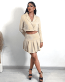 Conjunto de blazer y falda plizada - ArmasStyle