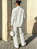 Conjunto de dos piezas camisa y pantalon estampado de lunares - ArmasStyle