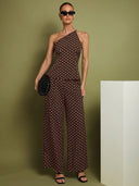 Conjunto de dos piezas para mujer elegante casual vintage con top de una tirante - ArmasStyle