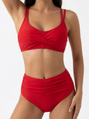 Conjunto de traje de baño unicolor talle alto - ArmasStyle