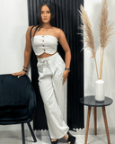 Conjunto Top Bandeau y Pantalón Palazzo - ArmasStyle