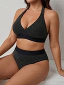 conjunto traje de baño unicolor talle alto - ArmasStyle