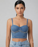 Corset de jeans con pedreria - ArmasStyle