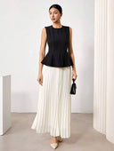 falda plizada unicolor - ArmasStyle
