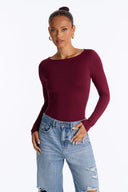 FASHION NOVA Body de manga larga con cuello barco Becky - ArmasStyle