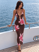 FASHION NOVA Vestido largo de malla floral Take Me Away - ArmasStyle