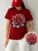Franela con diseño impreso de flor - ArmasStyle