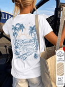 Franela con estampado tropical parte trasera - ArmasStyle