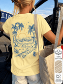 Franela con estampado tropical parte trasera - ArmasStyle