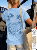 Franela con estampado tropical parte trasera - ArmasStyle