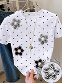 Franela estampado de puntos y flores impresas - ArmasStyle
