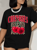 Franela unicolor con diseño de cerezas - ArmasStyle