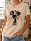 Franela unicolor con diseño en frente de perro - ArmasStyle