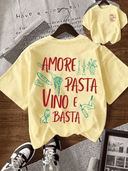 Franela unicolor con diseño impreso de letras en la parte trasera - ArmasStyle