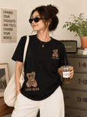 Franela unicolor con diseño impreso de oso - ArmasStyle