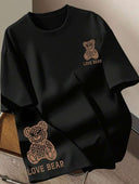 Franela unicolor con diseño impreso de oso - ArmasStyle
