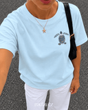 Franela unicolor con diseño impreso de tortuga - ArmasStyle