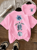 Franela unicolor con diseño impreso de tortuga - ArmasStyle