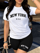 Franela unicolor con diseño impreso New York - ArmasStyle