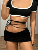 Minifalda sexy con cordon en la cintura - ArmasStyle