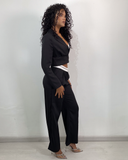 Conjunto de blazer y pantalon palazo