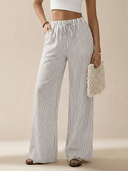 Pantalon ancho casual de mujer a rayas - ArmasStyle