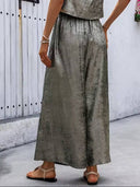 Pantalon ancho casual metalizado - ArmasStyle