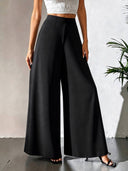 Pantalon ancho casual unicolor tela rigida - ArmasStyle