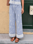 Pantalon casual a rayas con torchon - ArmasStyle