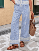 Pantalon casual a rayas con torchon - ArmasStyle