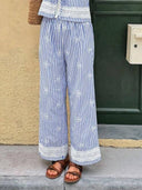 Pantalon casual a rayas con torchon - ArmasStyle