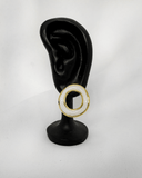 Pendientes de tachuela con diseño circular esmaltado de nácar de acero inoxidable - ArmasStyle