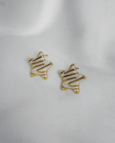 Pendientes de tachuela con diseño cuadrado esmaltado de nácar de acero inoxidable - ArmasStyle