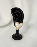 Pendientes de tachuela con diseño de corazon esmaltado de nácar de acero inoxidable - ArmasStyle