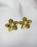 Pendientes de tachuela con diseño de flor grande acero inoxidable - ArmasStyle
