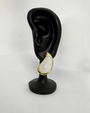 Pendientes de tachuela con diseño de gota esmaltado de nácar de acero inoxidable - ArmasStyle