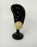 Pendientes de tachuela con diseño de sol y perlas acero inoxidable - ArmasStyle