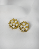 Pendientes de tachuela con diseño de sol y perlas acero inoxidable - ArmasStyle