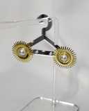 Pendientes de tachuela con diseño de sol y perlas acero inoxidable - ArmasStyle