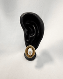 Pendientes de tachuela con diseño ovalado y perla acero inoxidable - ArmasStyle