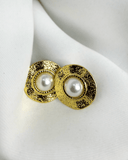 Pendientes de tachuela con diseño ovalado y perla mediano acero inoxidable - ArmasStyle