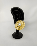 Pendientes de tachuela con diseño redondo grandes y perlas acero inoxidable - ArmasStyle