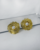 Pendientes de tachuela con diseño redondo y perlas acero inoxidable - ArmasStyle