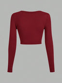 Sueter manga larga unicolor corto