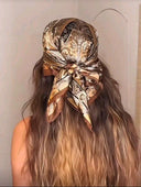 Pañuelo de saten estampado de 70*70 cm