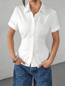 Camisa basica manga corta con cintura ceñida