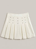 Falda Short unicolor con detalle en plateado