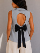 Blazer sin mangas con lazo detras